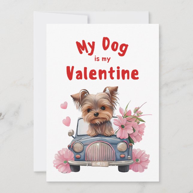 Valentines Day Cute Dog Pet Photo Holiday Card (Front)