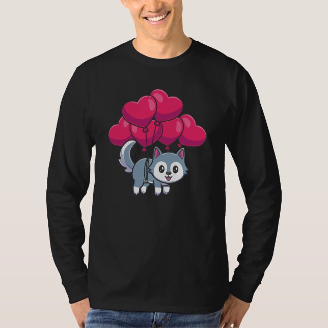Valentines Day Cute Dogs Love Boyfriend Girlfriend T-Shirt (Front)
