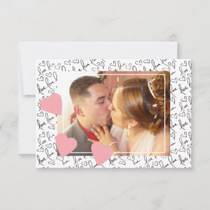 Valentines Day Cute Doodle Hearts Photo Script Card