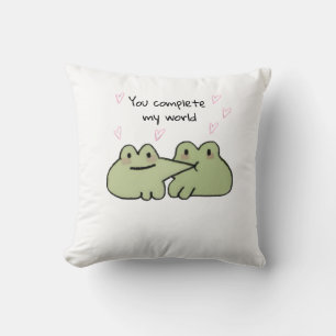 Valentine's Day Cute Frog Love Couple Throw Pillow