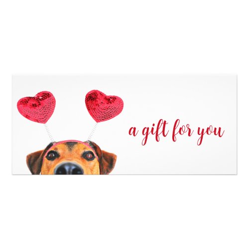 Valentines Day Cute Fun Dog Headband Gift Card