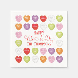 Valentines Day Cute Heart Whimsical Sweet Napkins