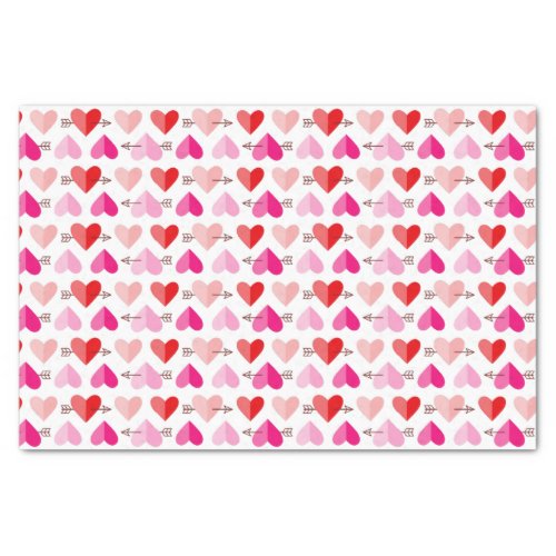 Valentines Day Cute Hearts  Arrows Pink  Red Tissue Paper