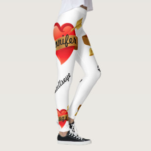 Women's Valentine Tights Queen of Hearts with Hearts Gym Leggings
