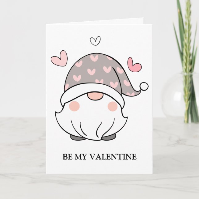 Valentines Day Cute Love Holiday Gnome Card (Front)