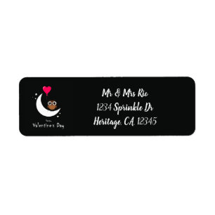 Valentine's Day Cute Owl Address Label