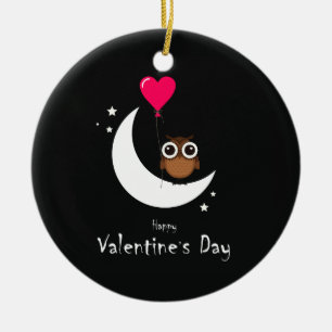 Valentine's Day Cute Owl Double Sided Ornament