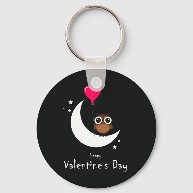 Valentine's Day Cute Owl Keychain (Front)