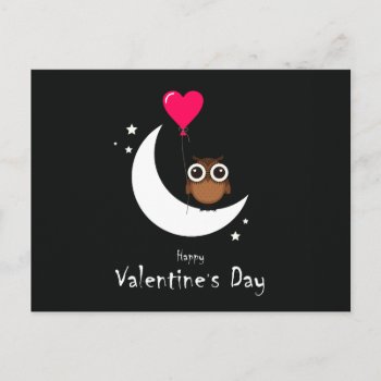 Valentine's Day Cute Owl Postcard by stopnbuy at Zazzle