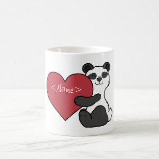 Valentine's Day Cute Panda Bear with Red Heart Coffee Mug