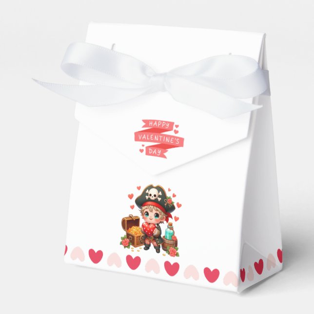 Valentine's Day cute pirate Favor Boxes (Front Side)