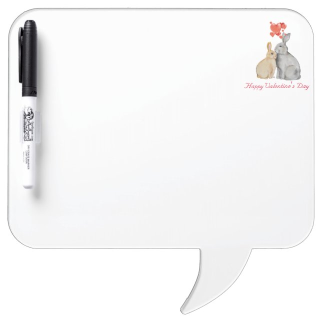 Valentine's Day Cute Rabbit Dry Erase Board (Front)