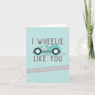 Valentine's Day Cute Race Car Themed Card