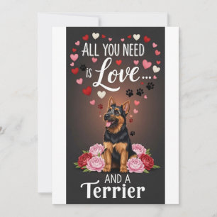 Valentine's Day Cute terrier Photo cuddle Holiday Card