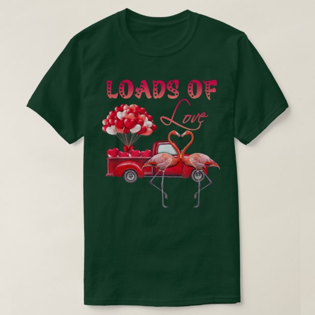 Valentines Day Cute Truck Flamingo Costume Boys Gi T-Shirt (Design Front)