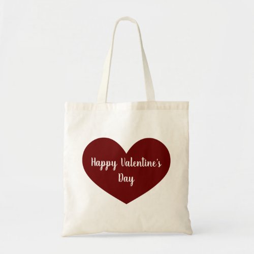 Valentines Day Cute Typography Red Heart Tote Bag