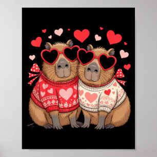 Valentines day cute valentine capybara lover  poster
