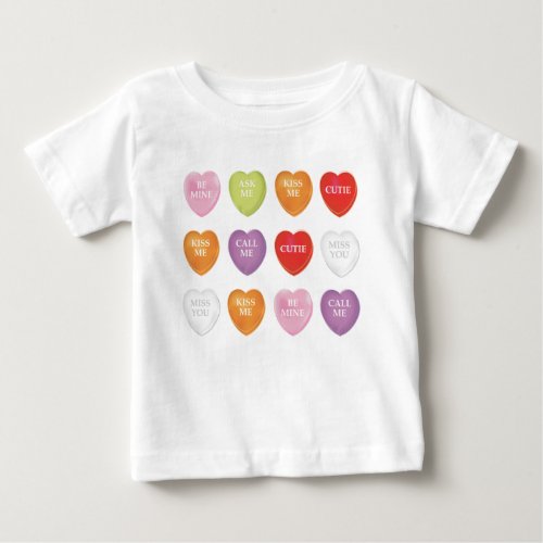 Valentines Day Cute Vintage Custom Heart Baby T_Shirt