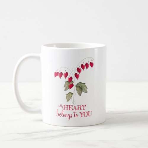 Valentines Day Cute Whimsical Bleeding Hearts  Coffee Mug