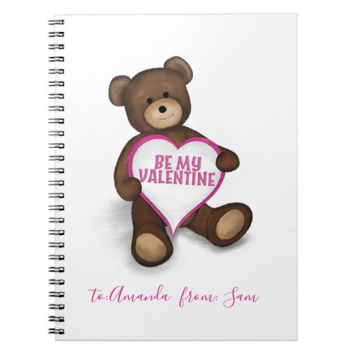 Valentines Day Cute Whimsical Teddy Bear Notebook