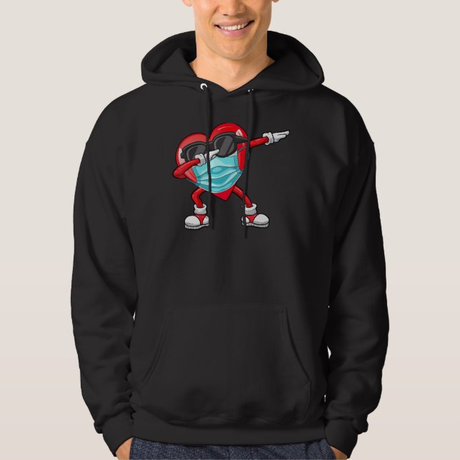 Valentines Day Dabbing Heart Funny Boys Girls Kid  Hoodie (Front)
