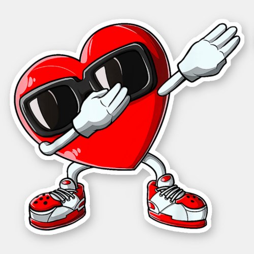 Valentines Day Dabbing Heart Love Dab Dance Funny Sticker