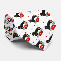 Valentine's Day Dachshund (black & tan) - Cute dog
