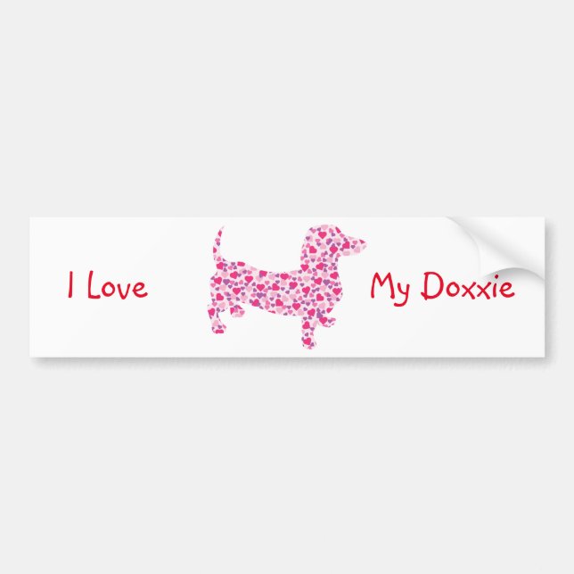 Valentine's Day Dachshund Bumper Sticker (Front)