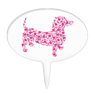 Valentine's Day Dachshund Cake Topper