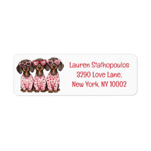 Valentines Day Dachshund Dogs Label