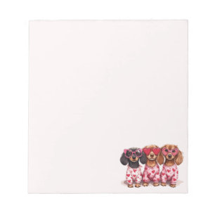 Valentines Day Dachshund Dogs Notepad