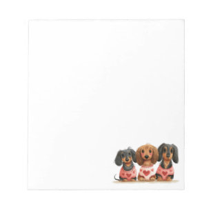 Valentines Day Dachshund Dogs Notepad