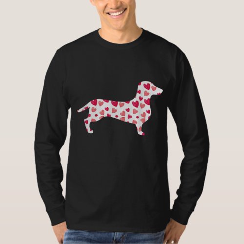 Valentines Day Dachshund Hearts Puppy Dog Lover T_Shirt