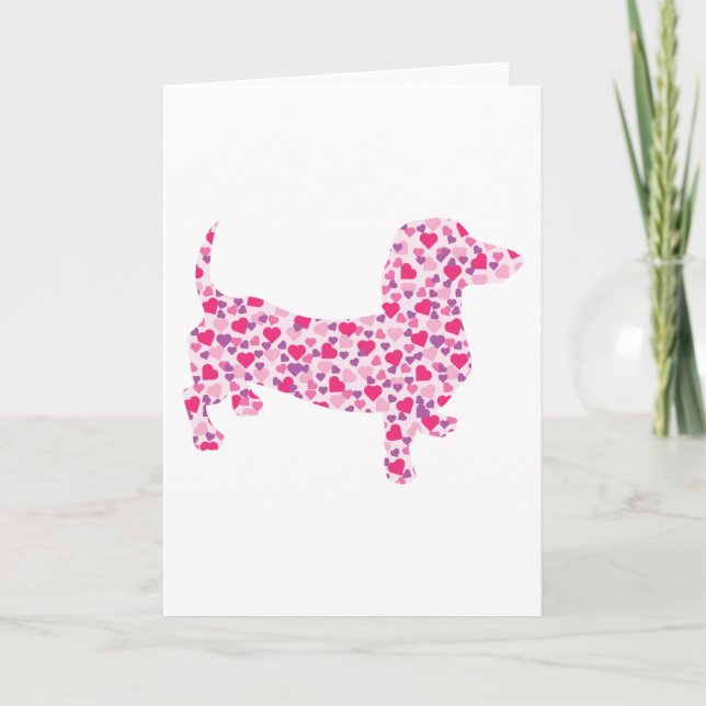 Valentine's Day Dachshund Holiday Card (Front)