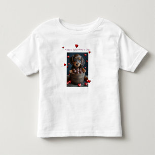 Valentine's Day Dachshund Puppy Red Hearts  Toddler T-shirt