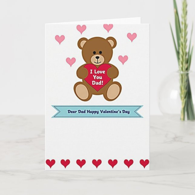 Valentines Day Dad Love Bear Card (Front)
