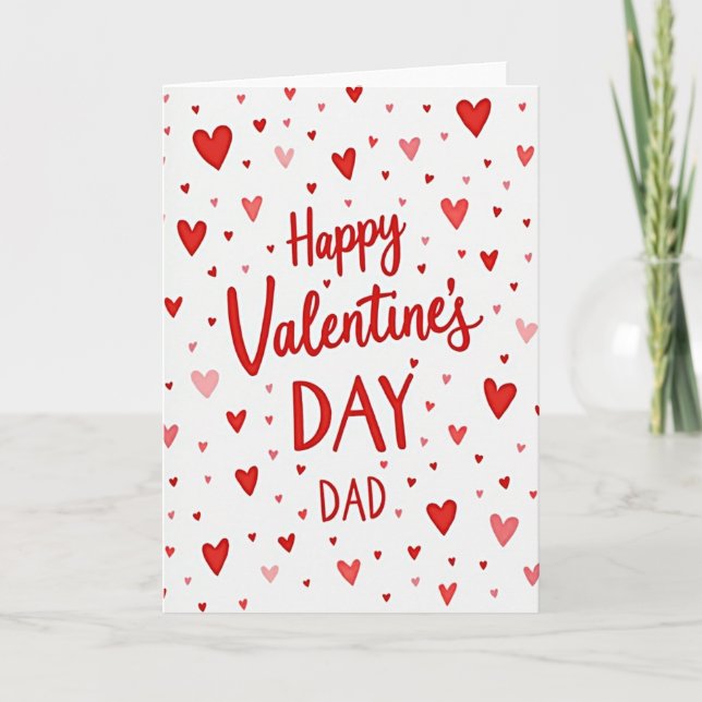 Valentines Day Dad Textured Heart Card (Front)