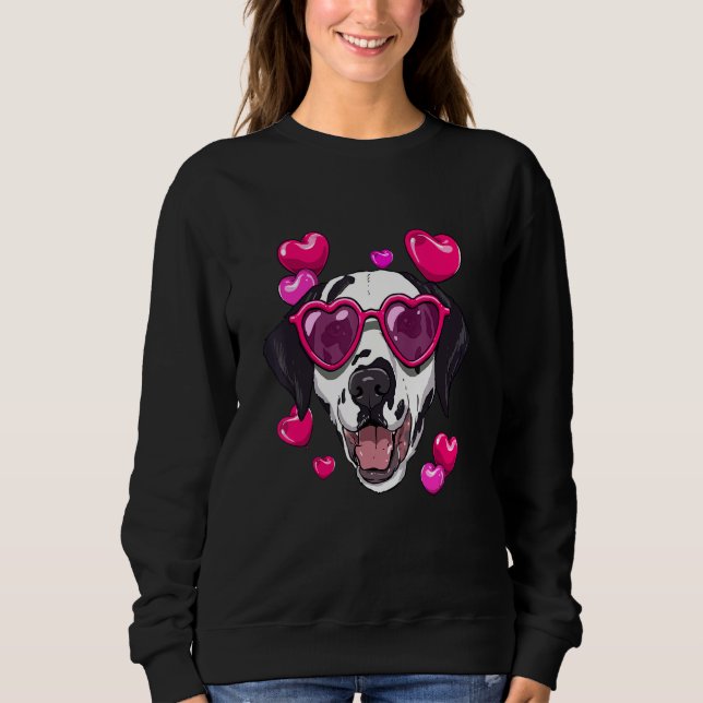 Valentines Day Dalmatian Heart Couples Love Day Do Sweatshirt (Front)