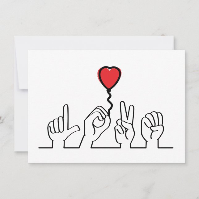 Valentine's Day. Deaf, sign-language love — love. (Front)