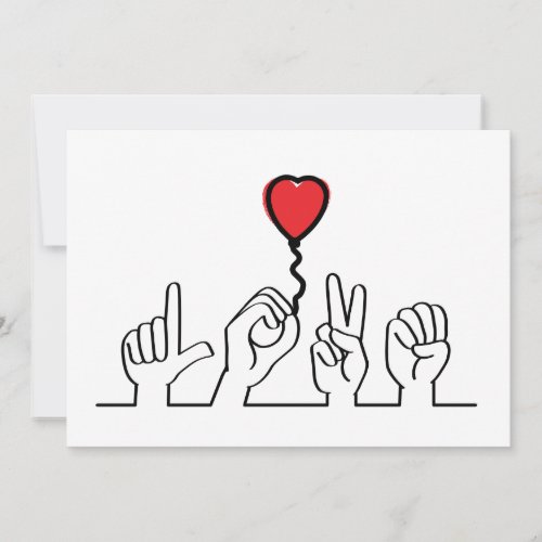 Valentines Day Deaf sign_language love  love Card