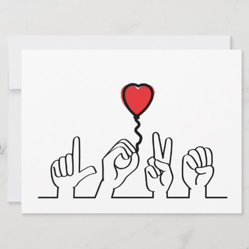 Valentines Day Deaf sign_language love  love Holiday Card