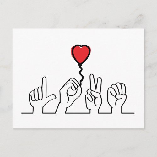 Valentines Day Deaf sign_language love  love Postcard