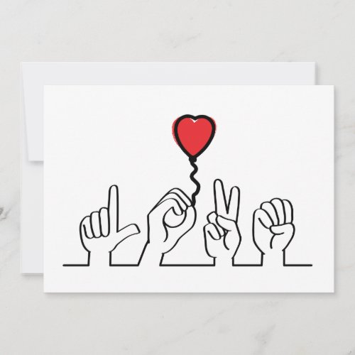 Valentines Day Deaf sign_language love  love Thank You Card