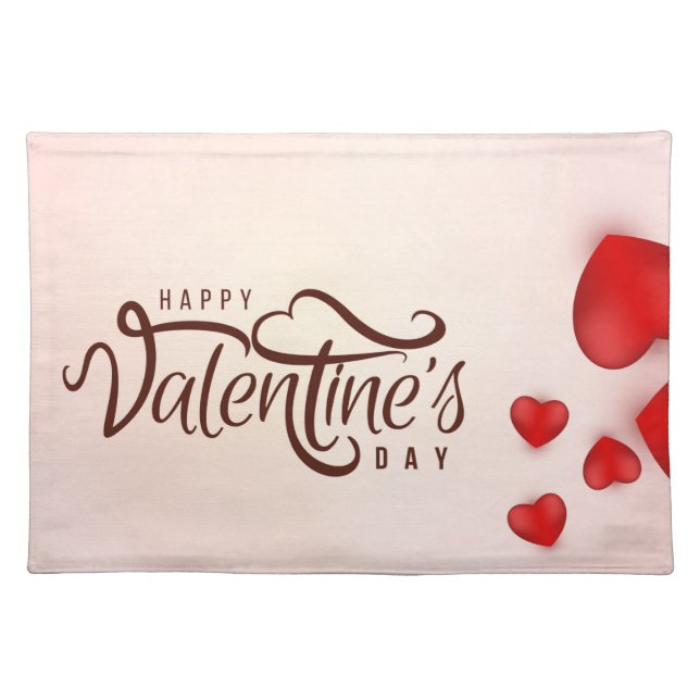 Valentines Day Decorative Banner Cloth Placemat (Front)