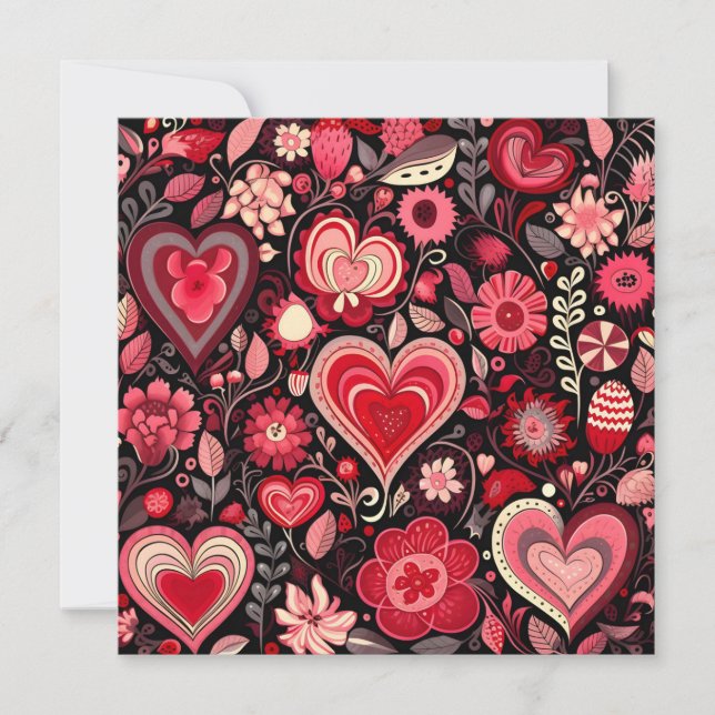 Valentine's day decorative heart  holiday card (Front)