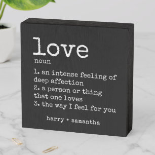 Valentine's Day Definition of Love Wooden Box Sign