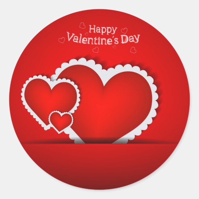 Valentine's Day design Classic Round Sticker (Front)