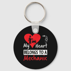 Valentines Day Design - My Heart Belongs To A Mech Keychain