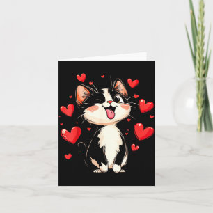 Valentines Day Design With A Cat On It Card