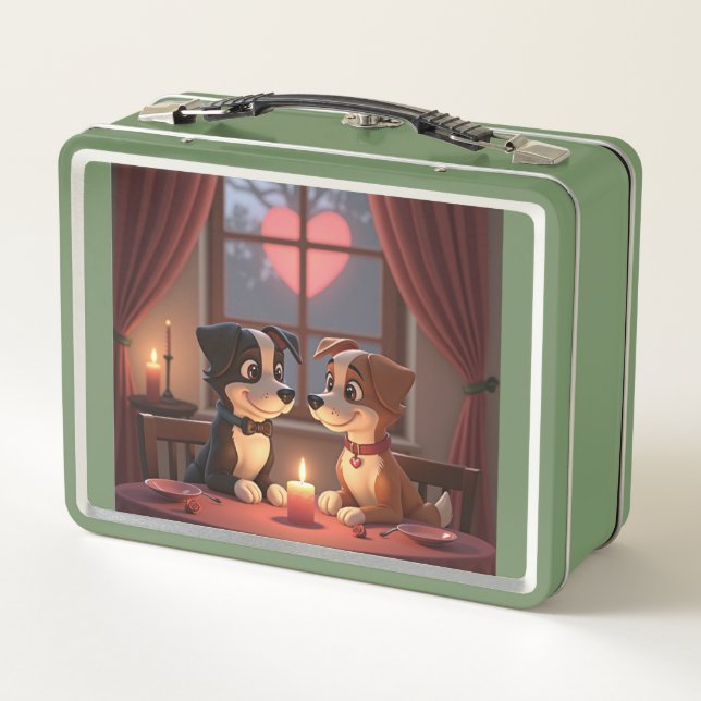 Valentine's Day Dinner 4 2 Metal Lunchbox (Back)